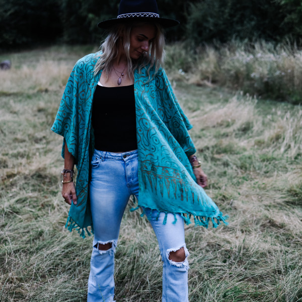 Kimono wild turkus